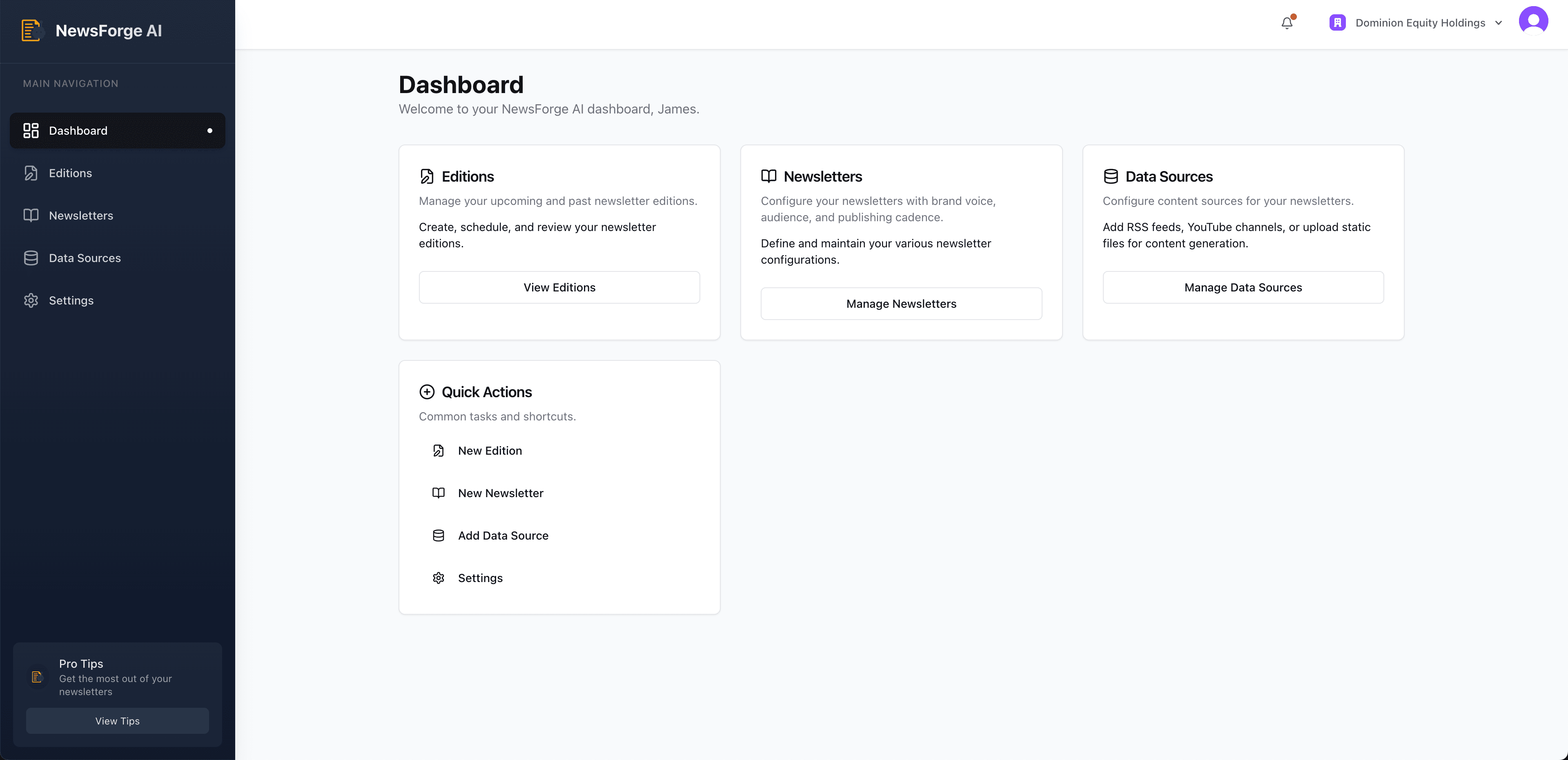 Newsletter Platform Dashboard